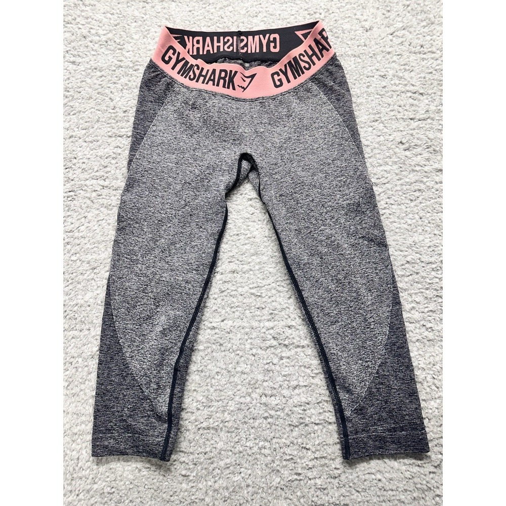 Gymshark Pink‎ Grey Leggings - Size Women's XSmall Cropped Compression Excellent